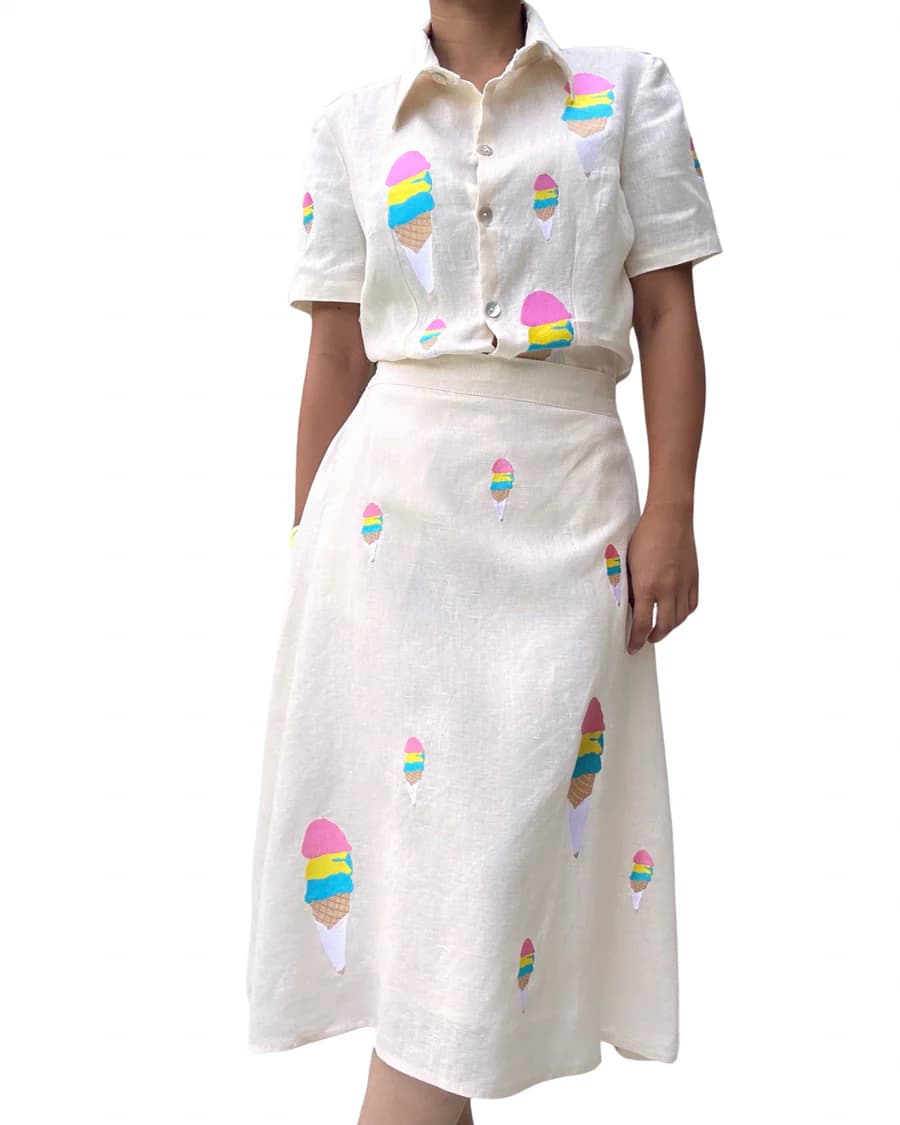 Sorbetes Embroidered Skirt