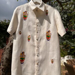 Halo-Halo Embroidered Button-Down Shirt – Filipino Summer Shirt