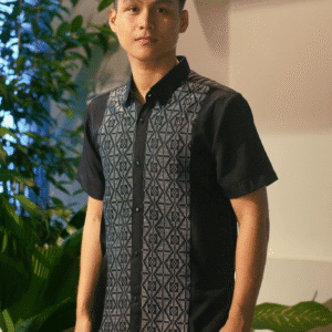 Yakan Black Polo Shirt Front Panel