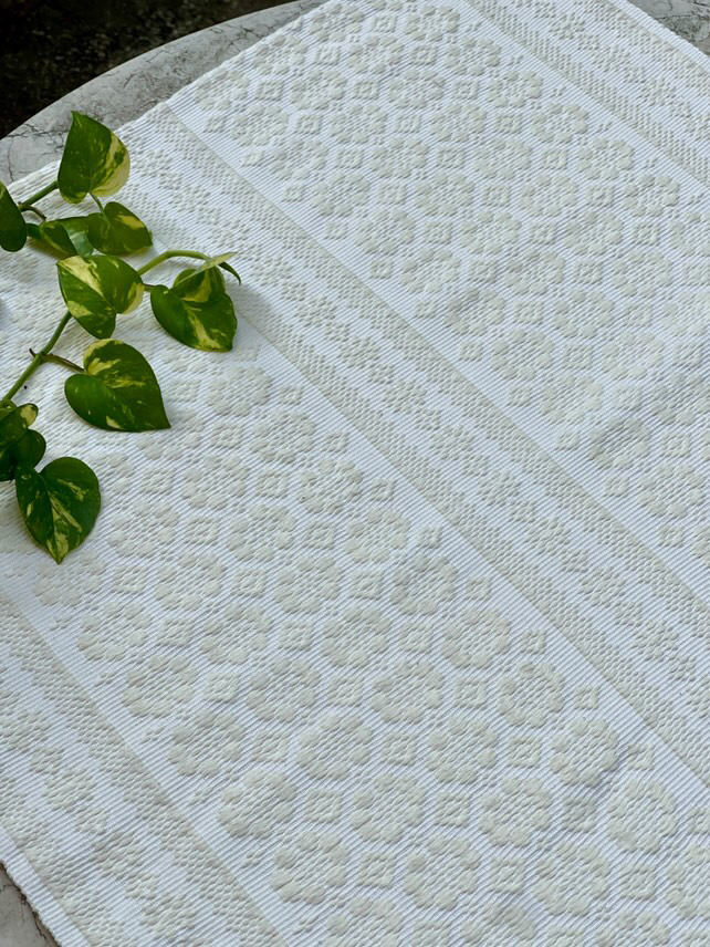 Inabel Pinilian - Floral Pattern Creme and White