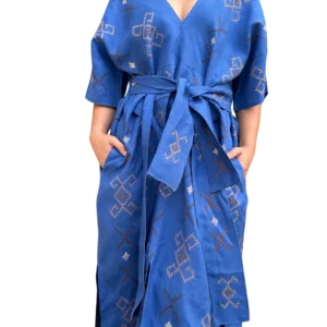 South Cotabato Embroidery Sinag Dress - Blue
