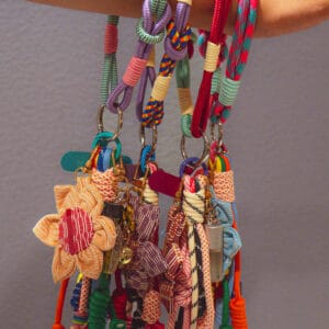 Tita Anik-Anik: Handwoven Flower Keychain & Phone Strap with Essential Oil Charm